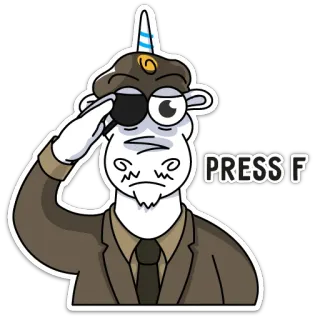 🫡 4f24b6b2 PRESS F press f, salute, meme, respect telegram sticker