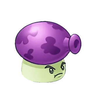 🤔 1188cbb0 puff-shroom, plants vs zombies, mushroom, purple, video game character whatsapp sticker