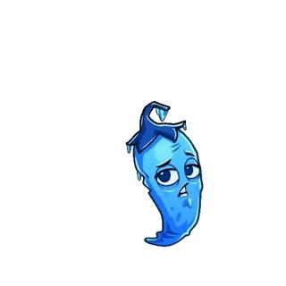 ❄️ 7553f05a chili pepper, blue, cartoon, sad, vegetable, food whatsapp sticker
