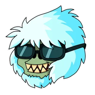 😎 16e2451b cartoon, zombie, cool, sunglasses, sticker telegram sticker