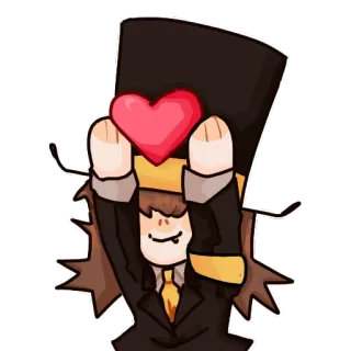 ❤️ 7f831280 卡通, 爱心, 爱, 帽子, 快乐, 可爱 telegram sticker