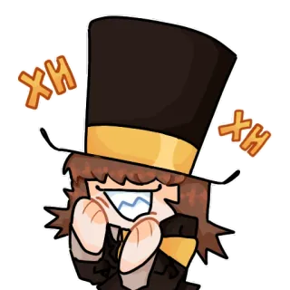 😁 97d62754 XH XH 帽子, 微笑, 快乐, 卡通, 角色 telegram sticker