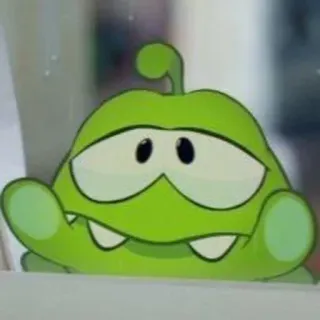 🚿 02461f1f Om Nom Cut the Rope Om Nom, Cut the Rope, monstre vert, dessin animé, personnage de jeu telegram sticker