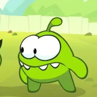 🫨 1095b52f Om Nom Cut the Rope Om Nom, Cut the Rope, monstre vert, dessin animé, jeu, personnage telegram sticker