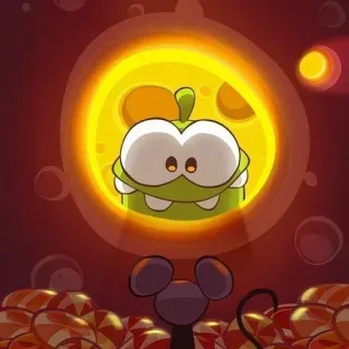 🎇 597aa87d Om Nom Cut the Rope Cut the Rope, Om Nom, bonbon, jeu, monstre, mignon telegram sticker