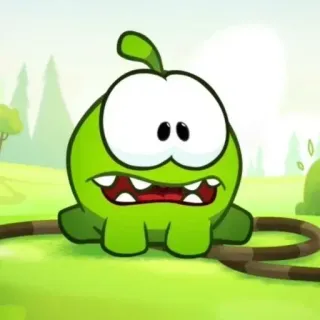 😦 a07698a7 Om Nom Cut the Rope Om Nom, Cut the Rope, monstre vert, bonbon, jeu, jeu mobile, dessin animé telegram sticker