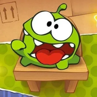 🥄 abc7c051 Om Nom Cut the Rope Om Nom, Cut the Rope, Monstre vert, Dessin animé, Jeu vidéo, Bonbon telegram sticker