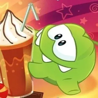 🧋 c099cc00 Om Nom Cut the Rope Om Nom, Cut the Rope, bonbon, monstre, mignon, jeu telegram sticker