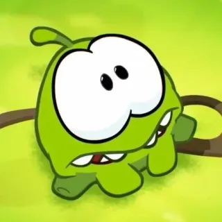 👀 d2b10e19 Om Nom Cut the Rope Om Nom, Cut the Rope, Monstre vert, Personnage de dessin animé, Personnage de jeu telegram sticker
