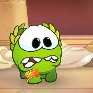 👀 d895ddbc Om Nom Cut the Rope Om Nom, Cut the Rope, Monstre vert, Dessin animé, Personnage de jeu telegram sticker