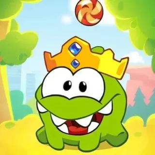 😃 e3f2fe01 Om Nom Cut the Rope Om Nom, Cut the Rope, monstre, bonbon, jeu, mignon telegram sticker