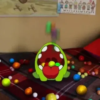 🍭 f9b170ad monstre mignon, monstre vert, bonbon, dessin animé telegram sticker