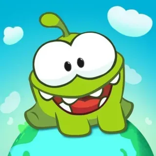 🙂 fc7df3bc Om Nom Cut the Rope Om Nom, Cut the Rope, monstre vert, personnage de jeu, dessin animé, mignon telegram sticker
