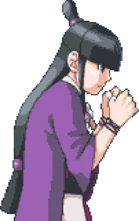 😤 38a87ec4 Maya Fey Ace Attorney Maya Fey, Ace Attorney, Video game, Anime, Pixel art whatsapp sticker