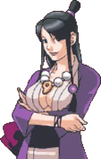 👩 39075453 Maya Fey Ace Attorney Maya Fey, Ace Attorney, Karakter video game, Gaya anime whatsapp sticker
