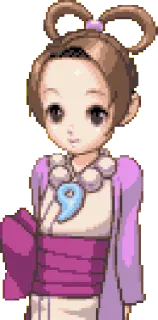 🍩 5ba250ff Maya Fey Ace Attorney Video game, Pixel art, Karakter, Pengacara, Peri, Phoenix Wright whatsapp sticker
