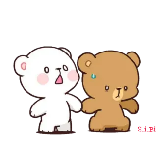 😢 01b90755 곰, 동물, 만화, 귀여운, 우정, 우유, 모카 telegram sticker
