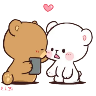 😘 2a6dc744 귀여운, 곰, 사랑, 사랑스러운, 만화 telegram sticker