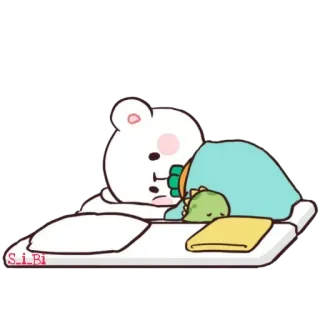 😓 3ef8c53d 곰, 공룡, 자는, 귀여운, 만화 telegram sticker