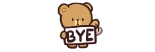 👋 7f93c776 BYE 곰, 작별, 안녕, 귀여운, 만화, 손 흔들기 telegram sticker