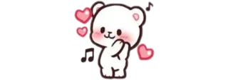 💃 81241638 귀여운, 카와이, 곰, 사랑, 음악, 스티커 telegram sticker