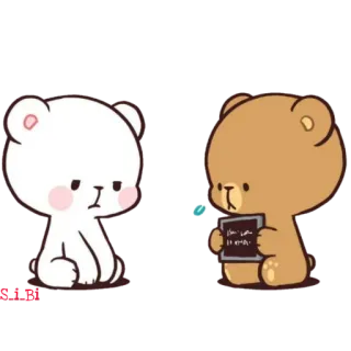 🧐 82f87860 귀여운, 곰, 만화, 사랑, 커플 telegram sticker