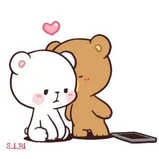 💋 9cead932 귀여운, 곰, 사랑, 만화, 스티커, 하트 telegram sticker