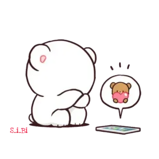 💬 9d81d683 곰, 귀여운, kawaii, 슬픈, 테디 베어, 사랑 telegram sticker