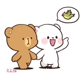 🦅 9de552fe E.LiM 곰, 만화, 귀여운, 동물, 우정, 애니메이션 telegram sticker