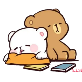🥱 9e18fe33 곰, 만화, 귀여운, 우유, 모카, 동물, 스티커 telegram sticker