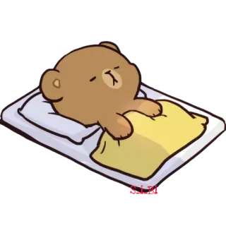 😴 e5a9a616 SLEEP 곰, 수면, 만화, 귀여운, 편안한, 베개, 침대 telegram sticker