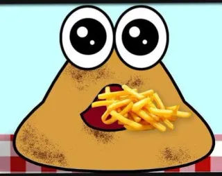 🌟 87846041 Pou pou, 炸薯条, 卡通, 手机游戏, 可爱, 电子宠物, 虚拟宠物 whatsapp sticker