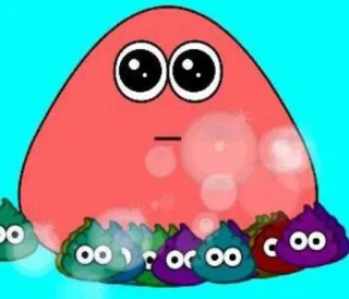 🌟 d4e7c6aa Pou Pou, 游戏, 虚拟宠物, 手机游戏, 卡通 whatsapp sticker