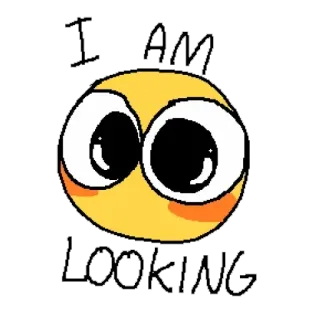 😊 60e9f7e2 I AM LOOKING Emoji, melihat, mata, imut whatsapp sticker