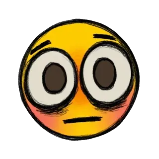 😳 b838c373 Emoji, Ekspresi, Kuning, Wajah, Bingung, Sedih whatsapp sticker