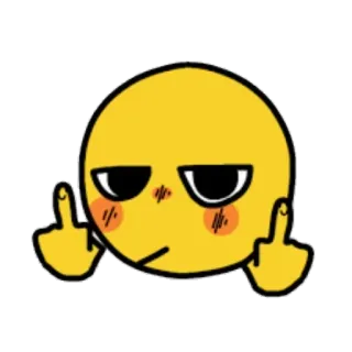 🖕 c32dac89 emoji, jari tengah, menyinggung, kasar, kuning, kartun, gestur whatsapp sticker