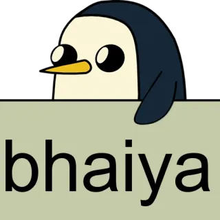 🐧 79cf8d80 bhaiya penguin, cartoon, hindi, greeting, bhaiya whatsapp sticker