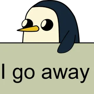 🐧 b0e75394 Gunter Adventure Time I go away penguin, cartoon, Gunter, Adventure Time whatsapp sticker