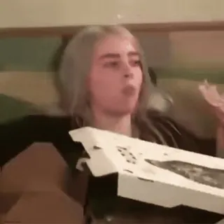 🎈 54ea5523 Billie Eilish Billie Eilish, cantante, celebrità, musica, pizza telegram sticker
