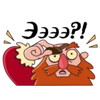 ❔ 82194cf9 Ээээ?! 卡通, 困惑, 问题, 俄语, 表情 telegram sticker