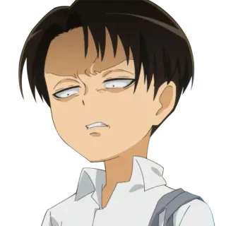 😠 c6700f15 Levi Ackerman Attack on Titan Anime, Manga, Livaï, L'Attaque des Titans, Dessin animé telegram sticker