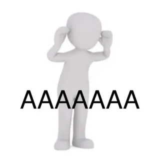 😱 ebcaffba AAAAAAA stress, panico, figura, bianco, urlo telegram sticker