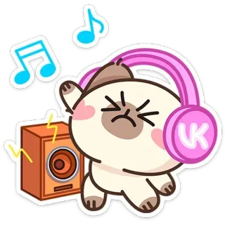 🐱 e9332a9f music, headphones, speaker, cartoon, listening, cute, dancing, animal telegram sticker