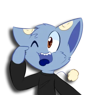 😝 0e1cca4b 猫, 卡通, 眨眼, 快乐 telegram sticker