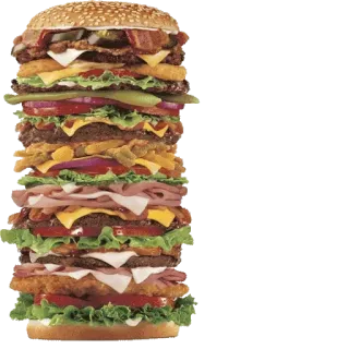 🍔 5d21df72 Burger, Sandwich, Essen, Stapel, Hoch, Lecker, Rindfleisch, Käse whatsapp sticker