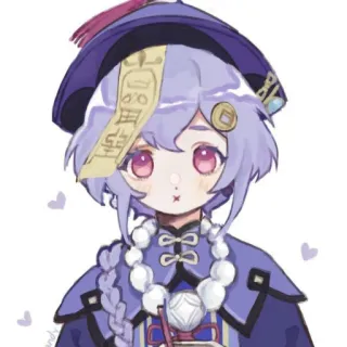 🍇 5007d6b4 Qiqi Genshin Impact アニメ, ゲーム, 七七, 原神, キャラクター, 可愛い telegram sticker
