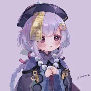 🍇 a5131f7c Qiqi Genshin Impact アニメ, 原神, 七七, かわいい, ゲーム, キャラクター telegram sticker