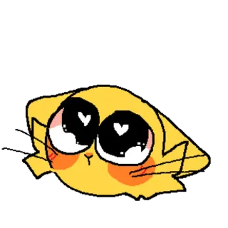 😿 32b142d9 кот, мультик, стикер, милый, жёлтый, очаровательный whatsapp sticker