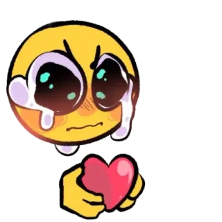 💗 376e3e65 Эмодзи, Грустный, Сердце, Плачущий whatsapp sticker