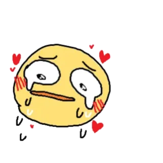 😖 3f5f652e Эмодзи, Грустный, Любовь, Сердечки, Плачущий whatsapp sticker